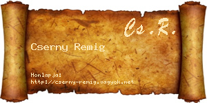 Cserny Remig névjegykártya
